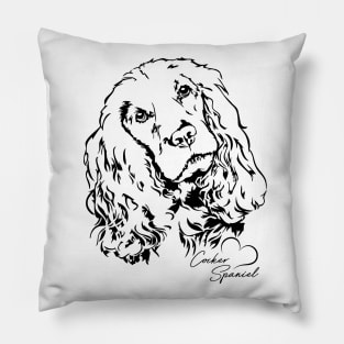 Funny Proud English Cocker Spaniel dog portrait Pillow