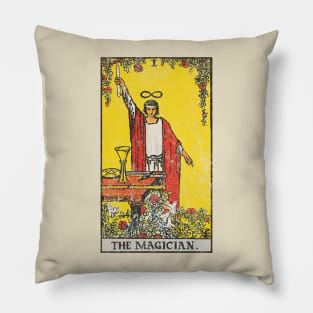 The Magician tarot card (distressed) Pillow