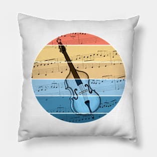 Double Bass Music Notation Bassist String Musician Pillow