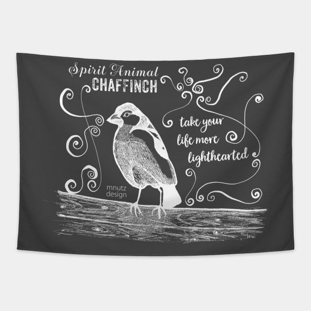 Spirit animal - Chaffinch white Tapestry by mnutz