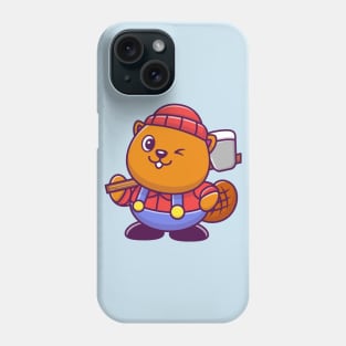 Cute Beaver Lumberjack Cartoon Phone Case