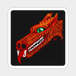 Fiery Red Dragon Magnet