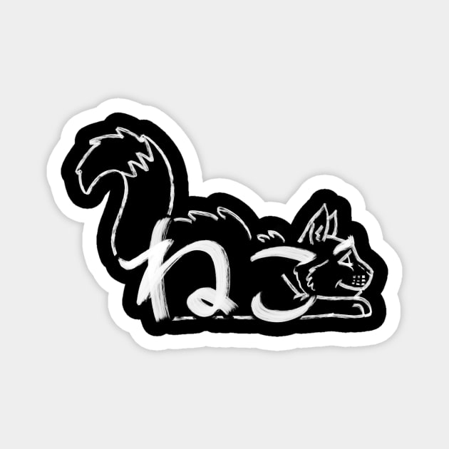 Brush hiragana Neko cat - white variant Magnet by RickThompson