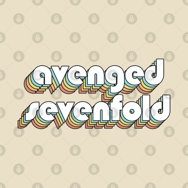 Avenged Sevenfold - Retro Rainbow Typography Faded Style by Paxnotods