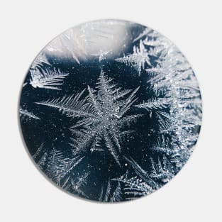 Snowflakes Frosted Glass Winter Pin