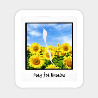 Pray For Ukraine - Sunflower For Ukraine - Vintage Photo Sunflower Field Magnet