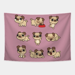 Kawaii pug Tapestry