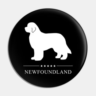 Newfoundland Dog White Silhouette Pin