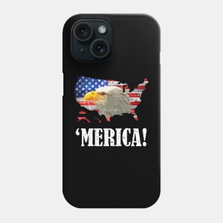 Patriotic eagle merica usa flag 4th of July outfit Phone Case