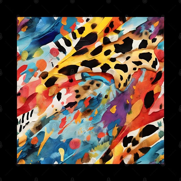 Unique Colorful Wild Animal Print Painted Pattern by ZAZIZU