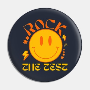 Rock The Test Teacher Test Day Testing Day Funny Teacher 2024 Pin