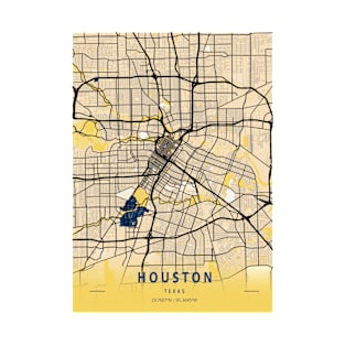 Houston - Texas Yellow City Map T-Shirt