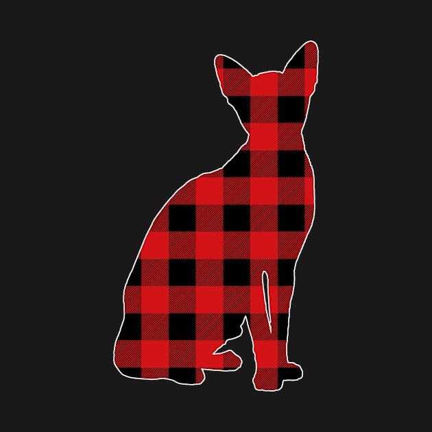 Sphynx Cat Lover Buffalo Plaid Pattern Black And by BlueTodyArt