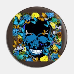 SKULL FLOWERS AND BUTTERFLIES Pin