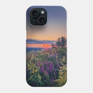 Summer sunset over meadow Phone Case