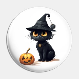 black cats lover for halloween Pin