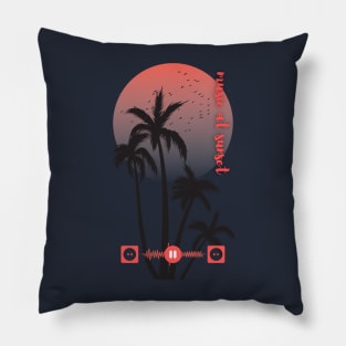 music at sunset Pillow