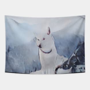 White Wolf Geek Designer Dune Stika Artistic Anime Style Tapestry