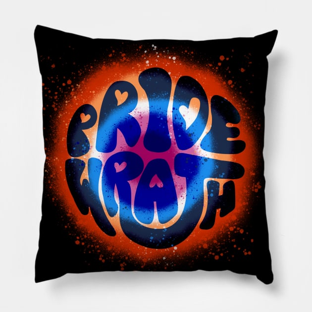 Pride and Wrath (Lesbian Pride) Pillow by Labrattish