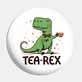 Tea Rex- Funny Tea drinking Dinosaur Pin