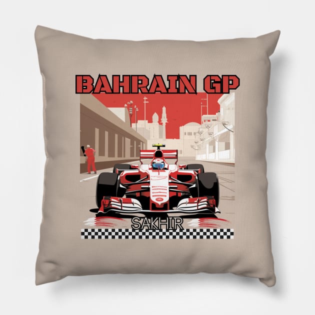 Bahrain Grand Prix, SAKHIR Circuit, Formula 1 Pillow by Pattyld