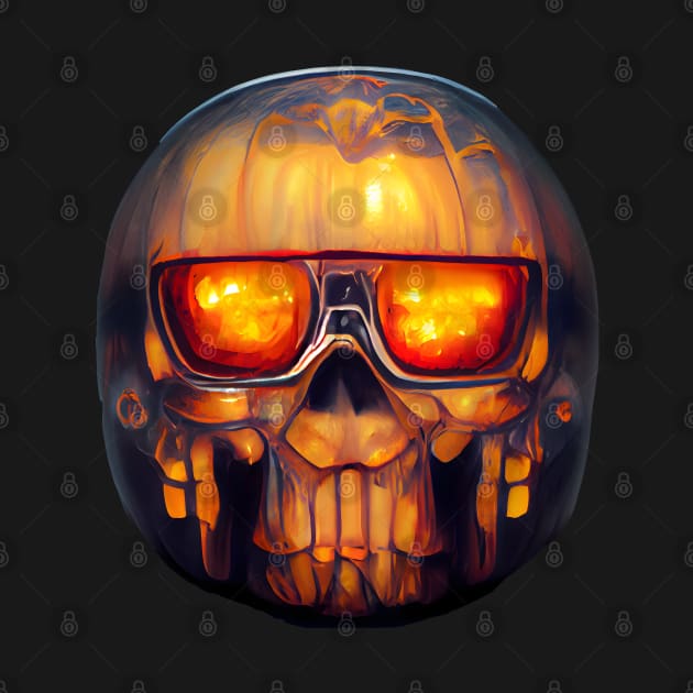 Pumpkin Skull Halloween by MZeeDesigns