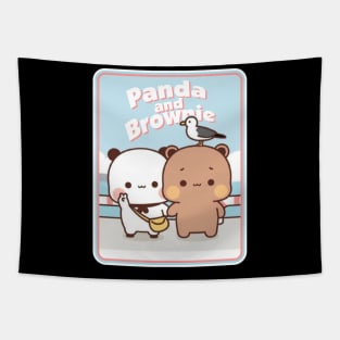 PANDA AND BROWNIE Tapestry