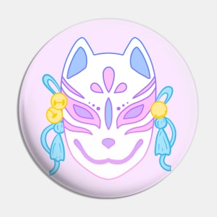 Kitsune Mask (pastel) Pin