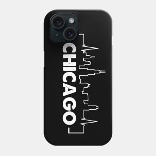 Chicago Illinois City Heartbeat Skyline - I Love Chicago Illinois State Pride Phone Case