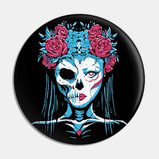 Dia de los Muertos Skeleton Bride Day of the Dead Girl Pin