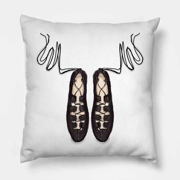 Irish Dancing Shoes Pillow by lizzielamb