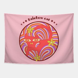 Rainbow cat Tapestry