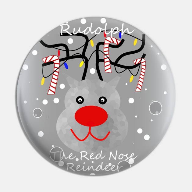 Rudolph The Red Nosed Reindeer Pin by SartorisArt1