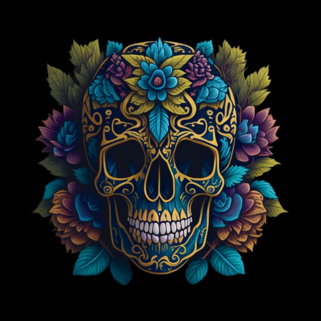 Intricate Sugar Skull Art Embodies the Spirit of Día de los Muertos by ImaginativeInkPOD