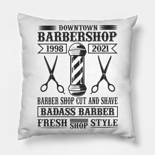 Barber Design Downtown Barbershop 61 Pillow