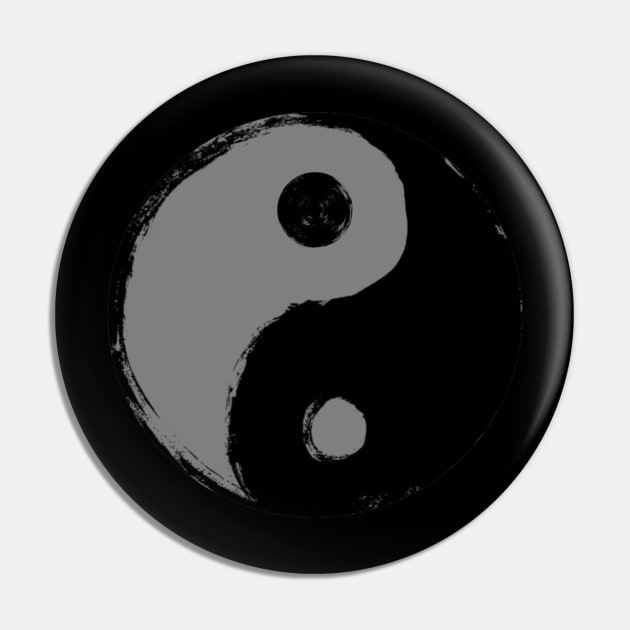 Grunge Yin Yang Pin by House of Moai