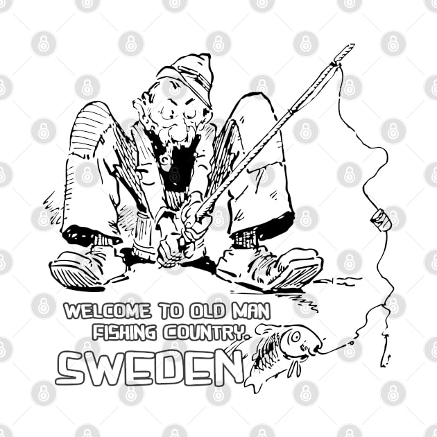 Old Man Fishing to Sweden by AnnaSweetStore