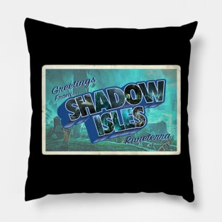 Greetings from Shadow Isles vintage Pillow