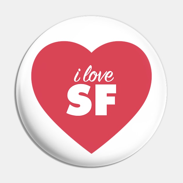 I Love SF (San Francisco) In Red Heart Pin by modeoftravel