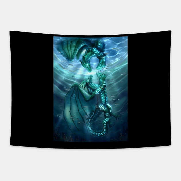 Wings of Fire - Fathom and Turtle Tapestry by Biohazardia