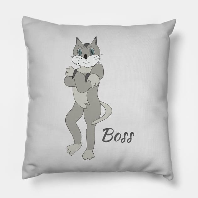 Cat boss Pillow by Alekvik