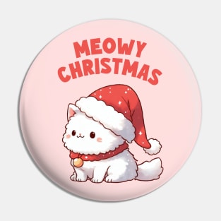 Meowy Christmas Fluffy Kitty Pin