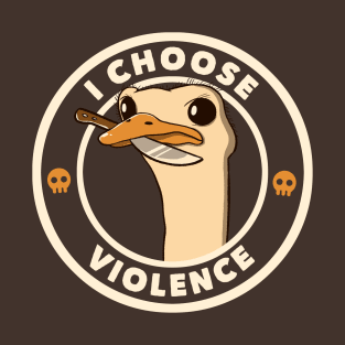 I Choose Violence Funny Emu by Tobe Fonseca T-Shirt