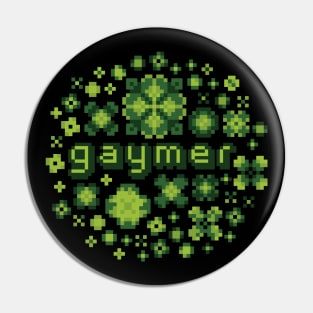 Flowery Gaymer [retro green] Pin