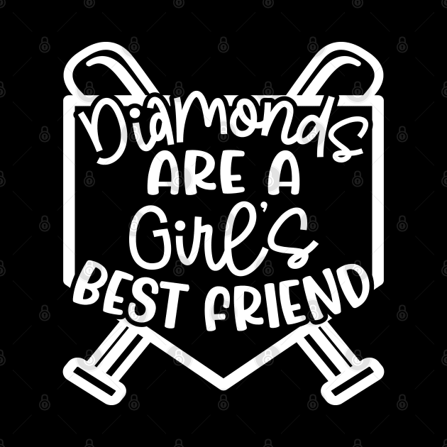 Diamonds Are A Girls Best Friend Softball Baseball Cute by GlimmerDesigns