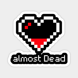 Pixel art heart almost dead heart game heart pixel art for retro gamers Magnet