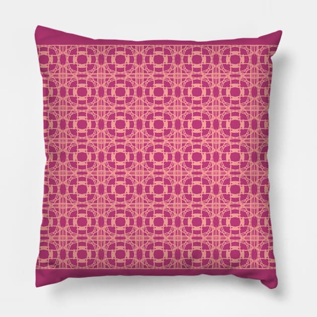 looping hearts pattern 2 on pink Pillow by DlmtleArt