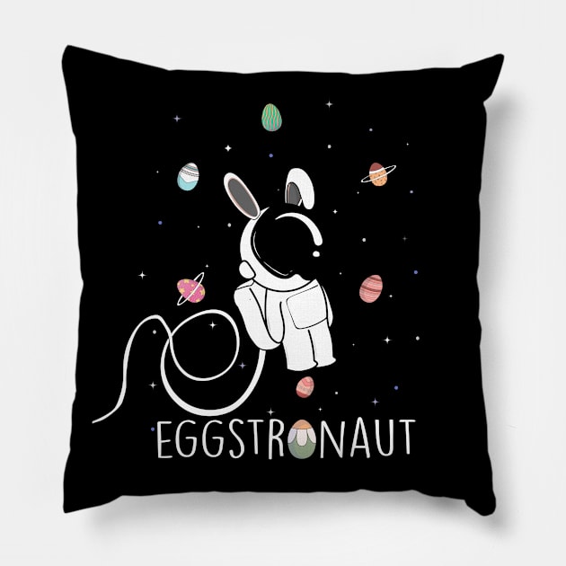 Easter Egg Hunter Astronaut Pillow by larphyyy