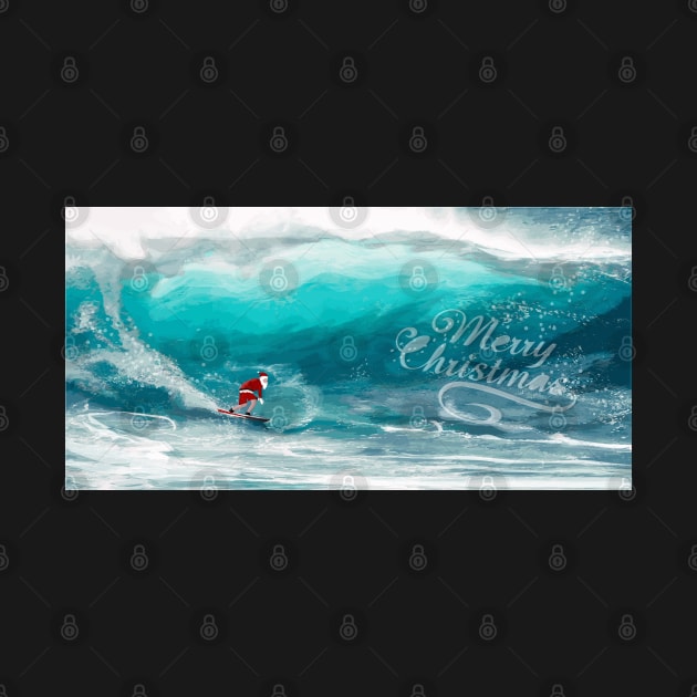 Santa Claus Surf by Crazyartsale