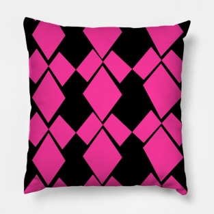 Geometric Diamonds Design (Hot Pink and Black) Pillow